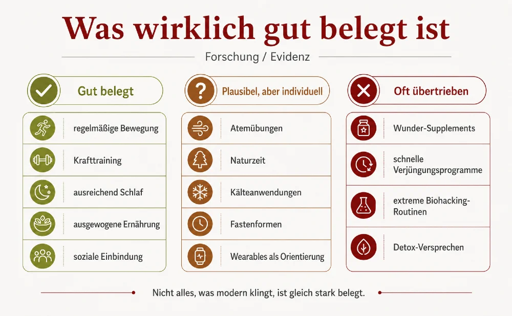 forschung vitalitaet was gut belegt ist