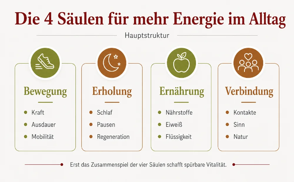 vier saeulen energie alltag